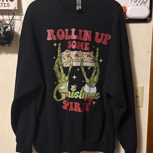 Gildan Black Festive Graphic Sweater